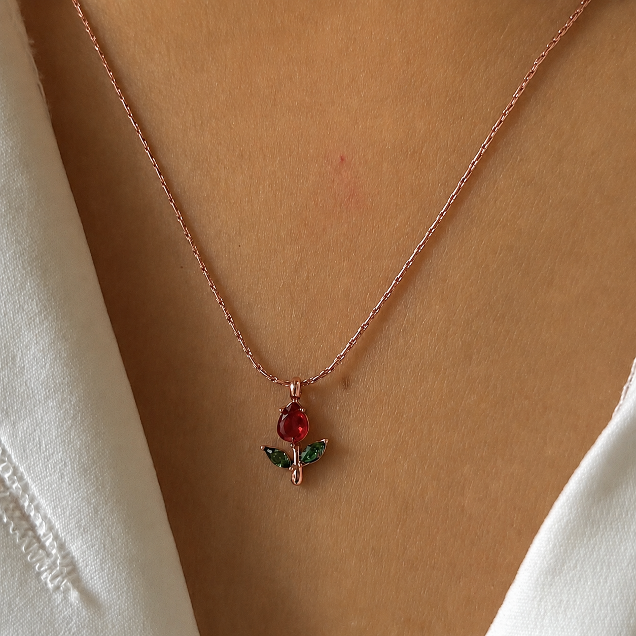 Tulip Rose Gold Necklace