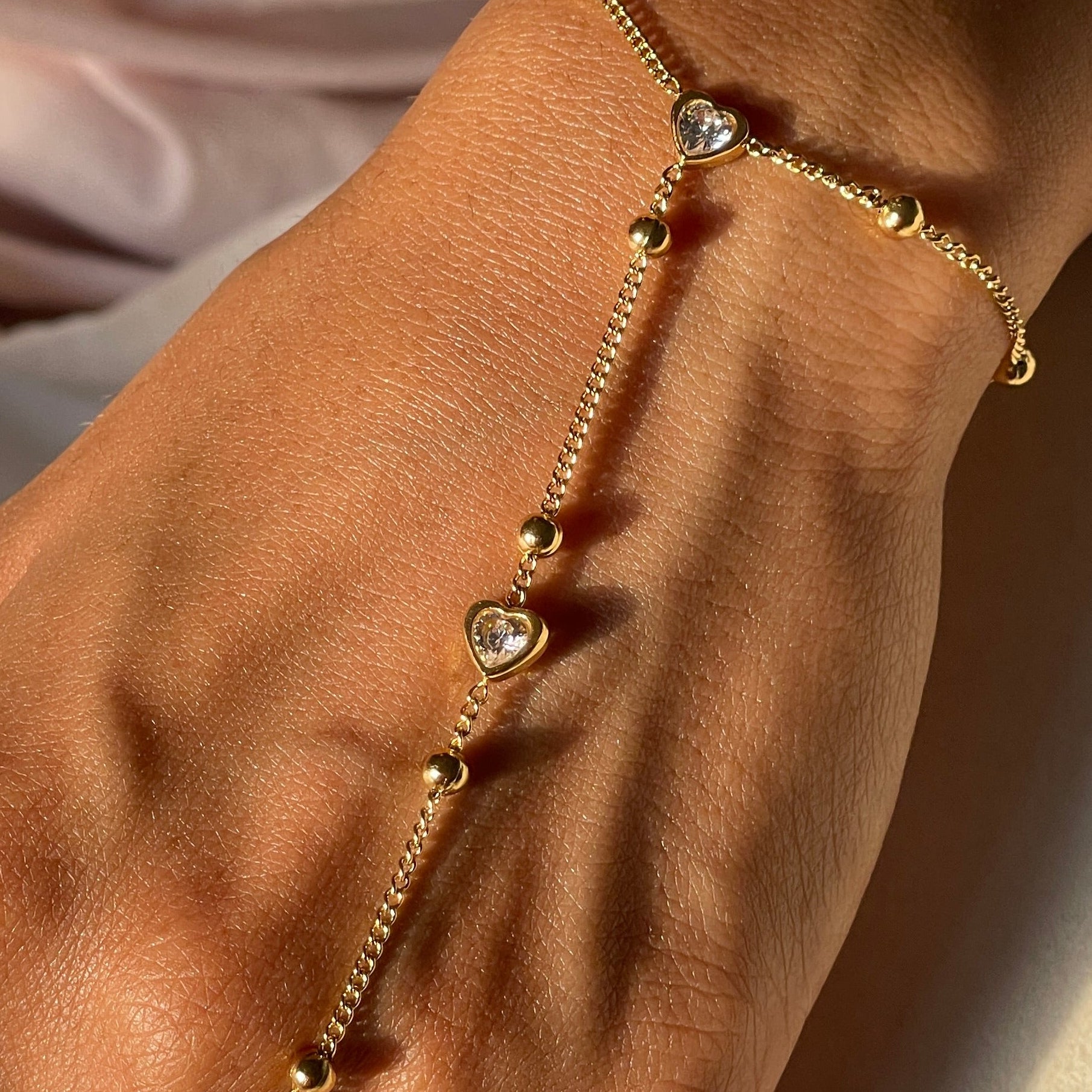 Heart Diamond Hand Chain