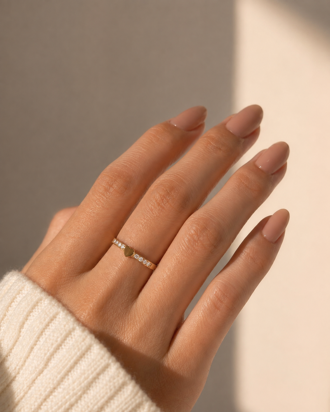 Gold Heart Diamond Ring