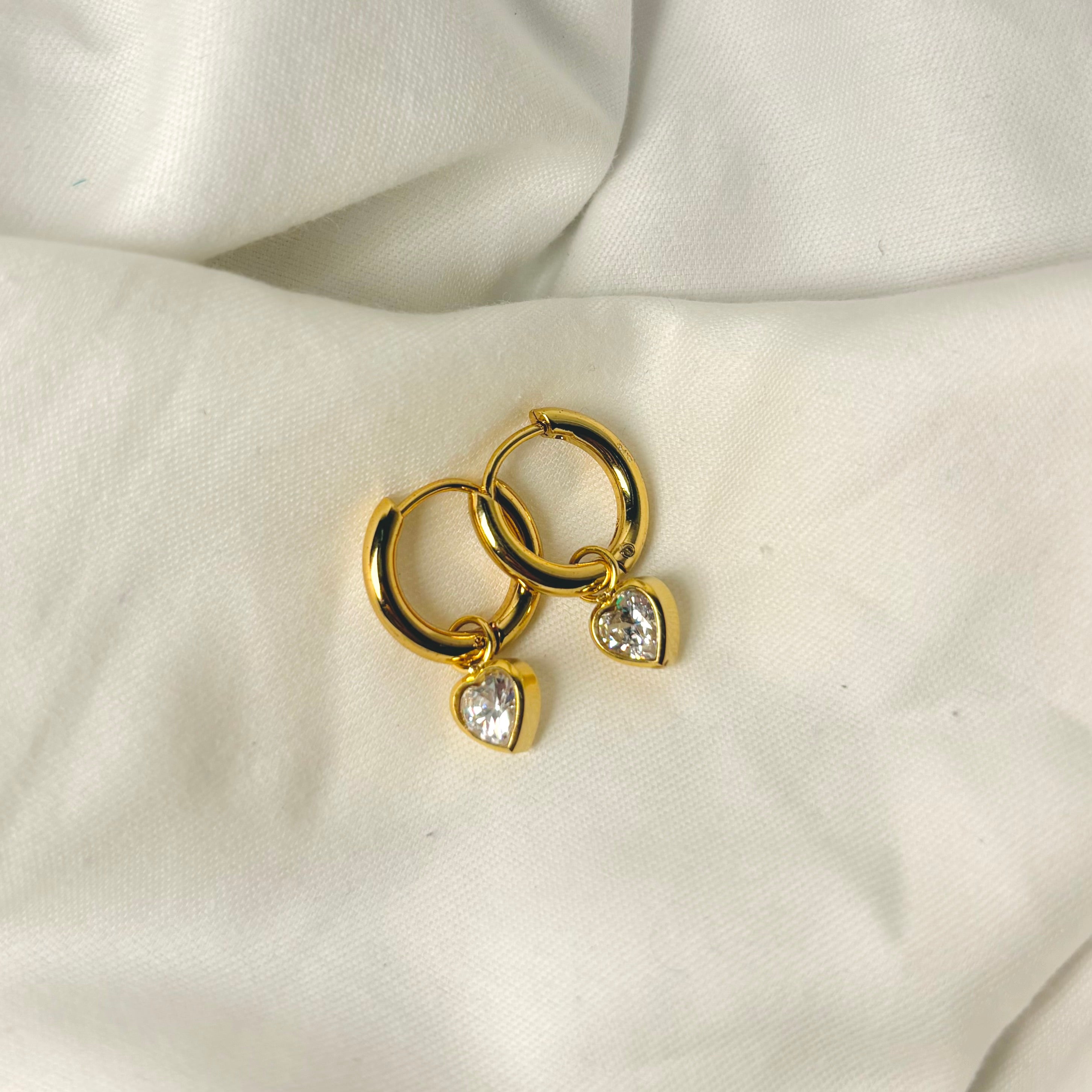 Lela heart small hoop earrings