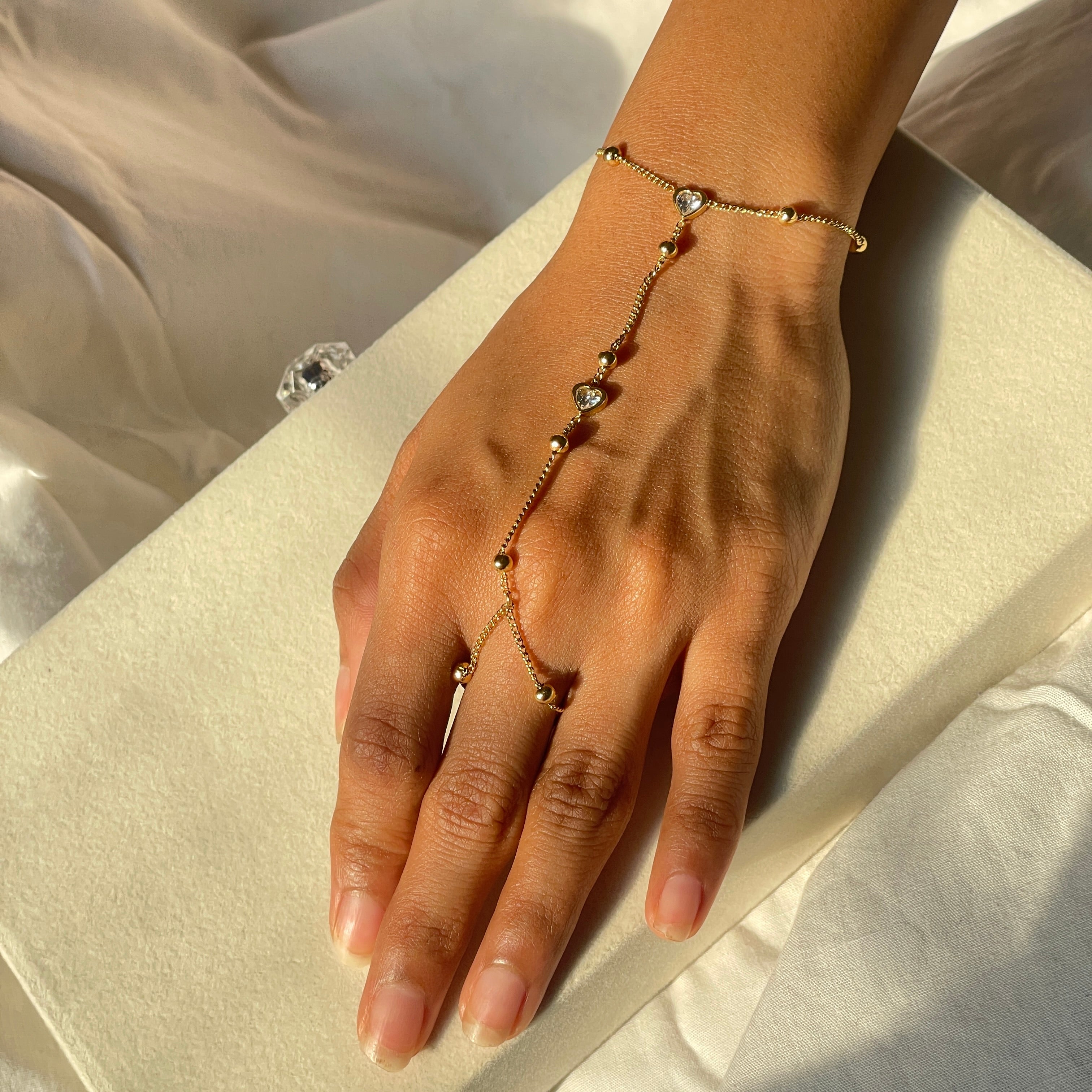 Heart Diamond Hand Chain