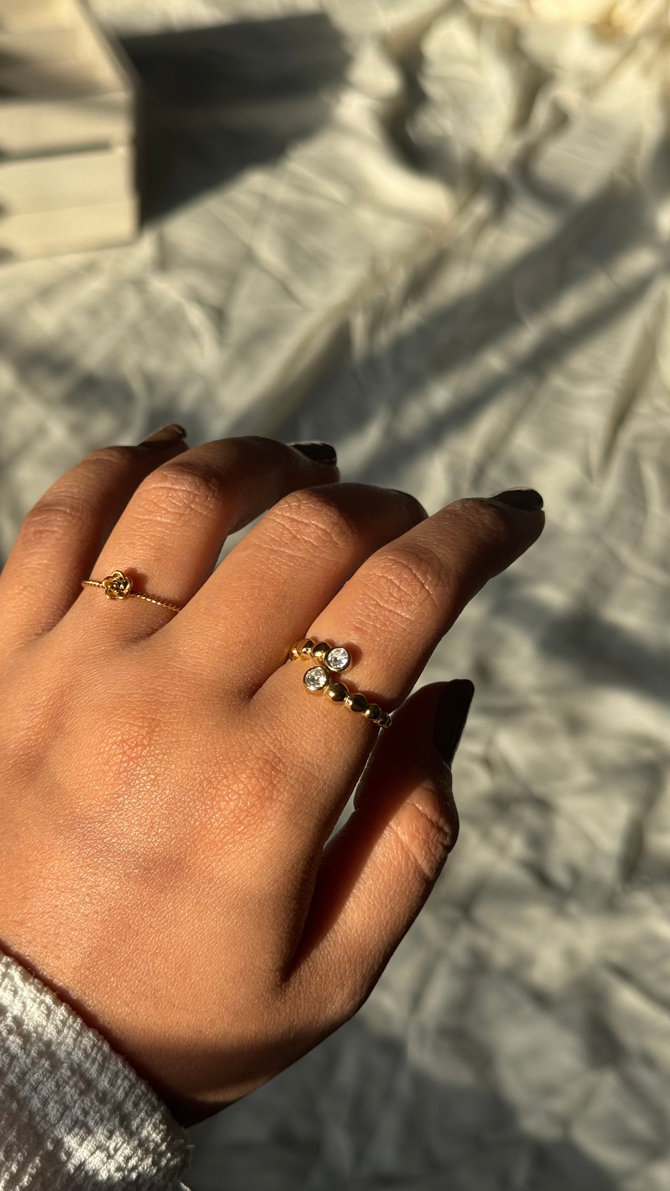 Diamond Gold Beads Ring