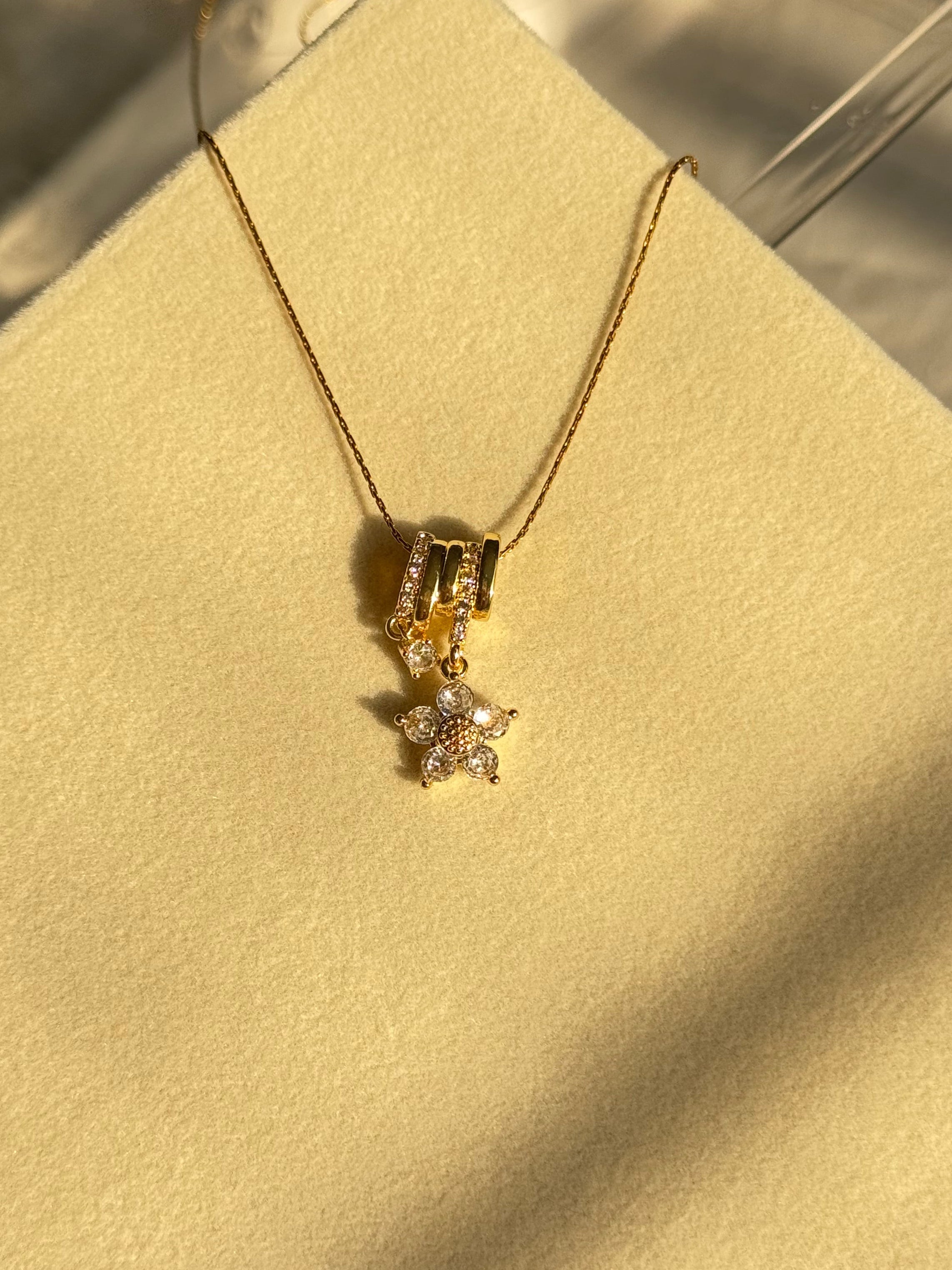 White Flower Diamond Necklace