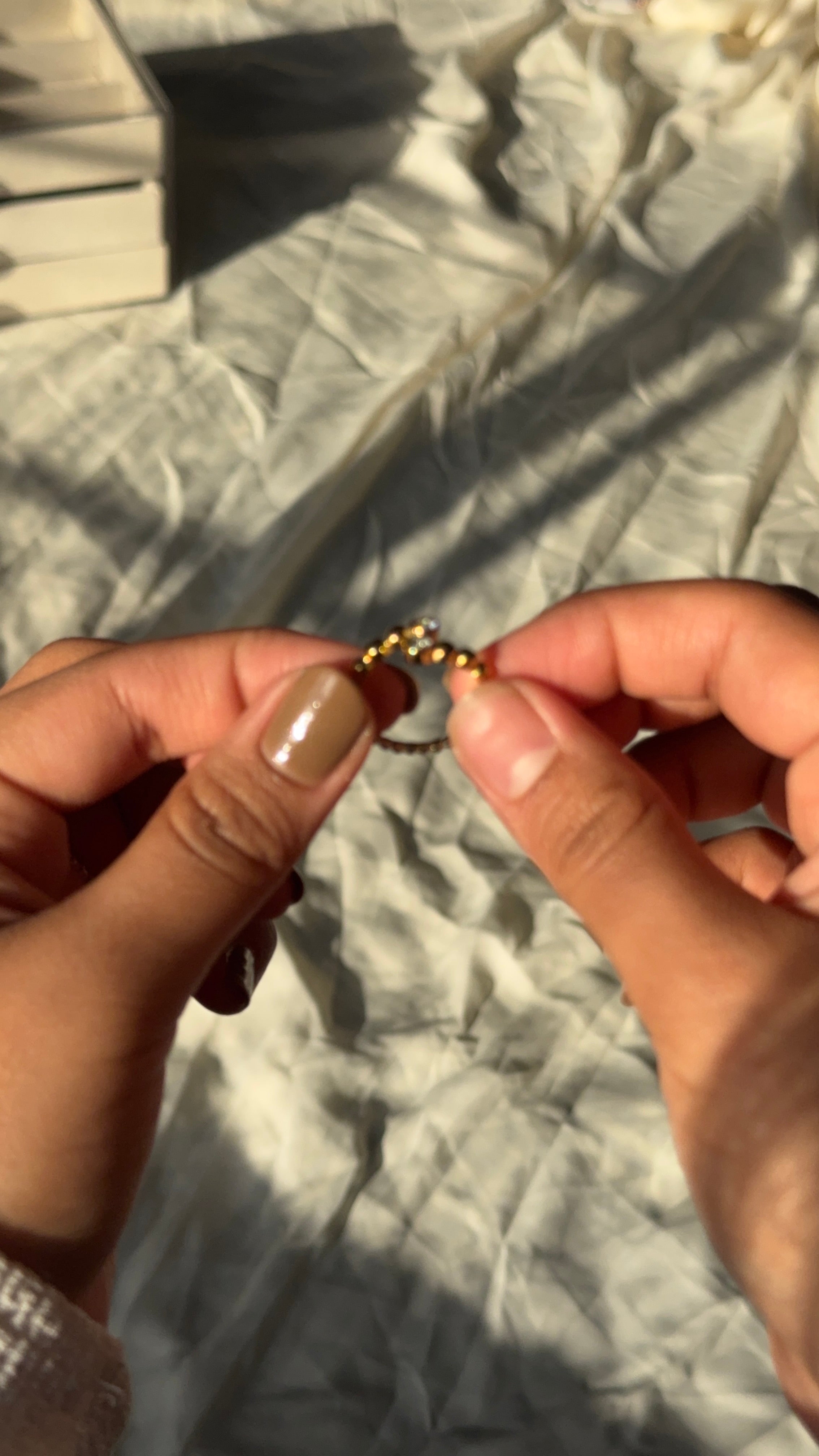 Diamond Gold Beads Ring
