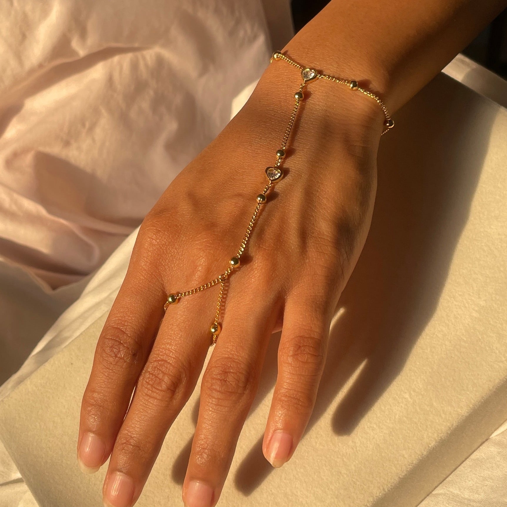 Heart Diamond Hand Chain