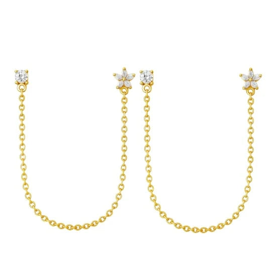 Flower Diamond piercings