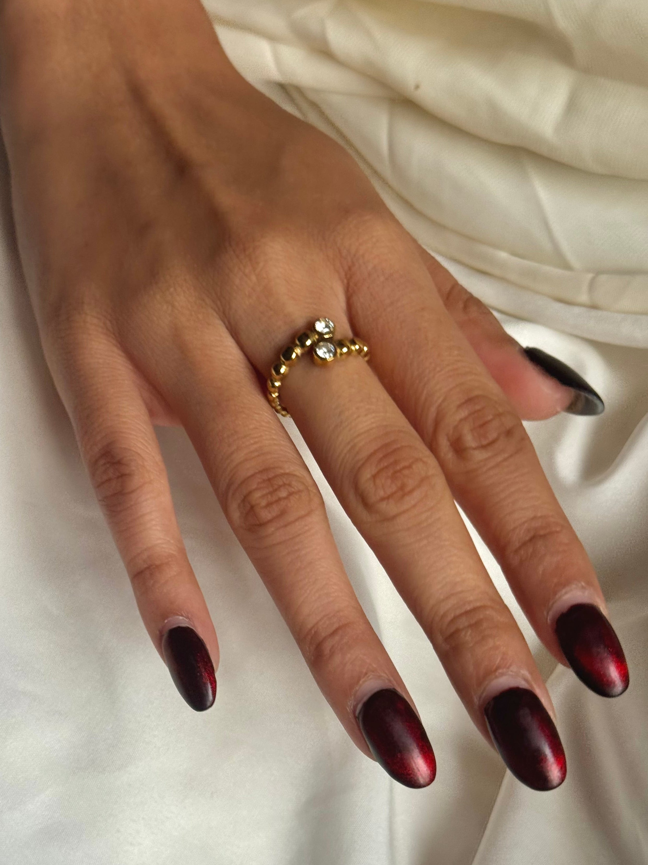 Diamond Gold Beads Ring
