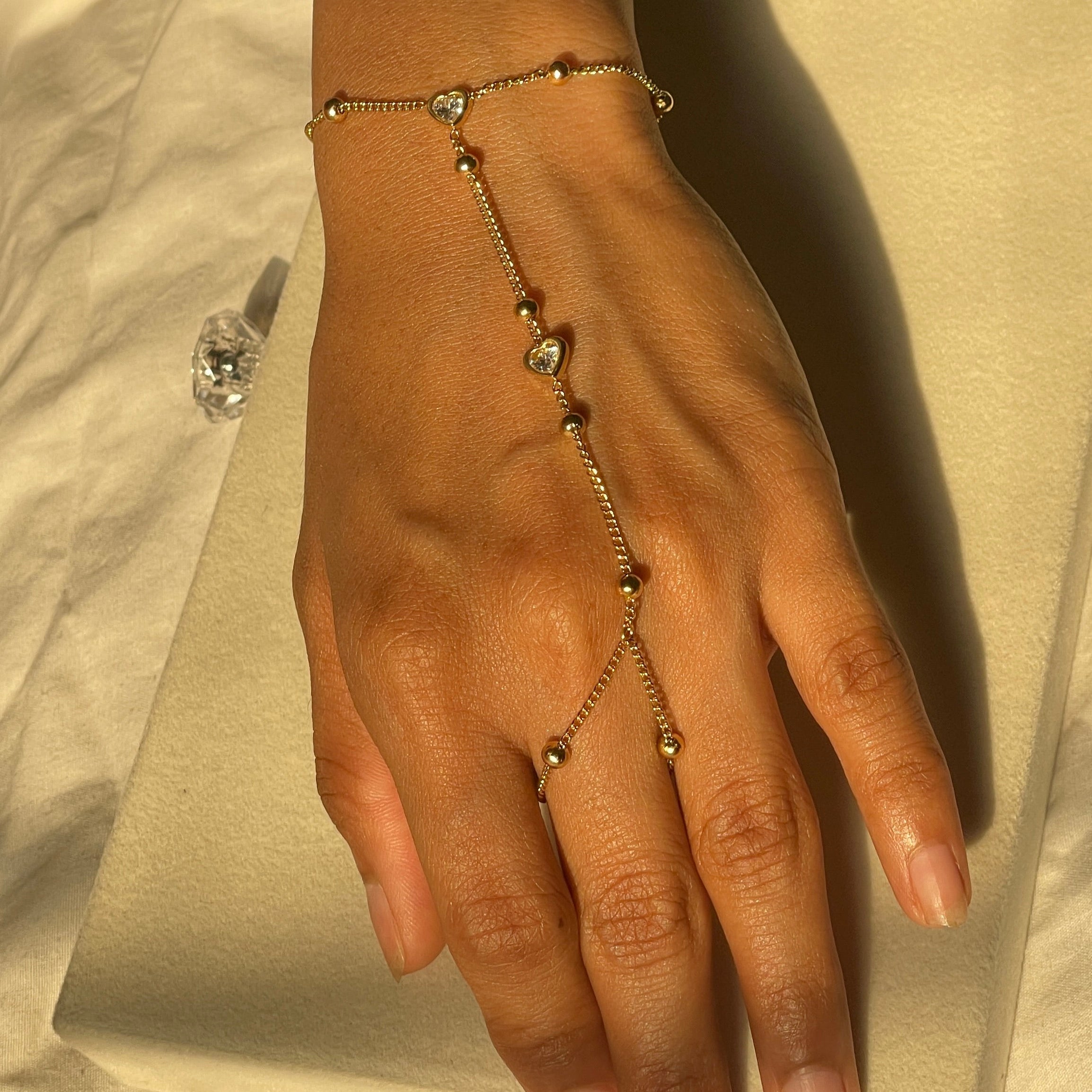 Heart Diamond Hand Chain