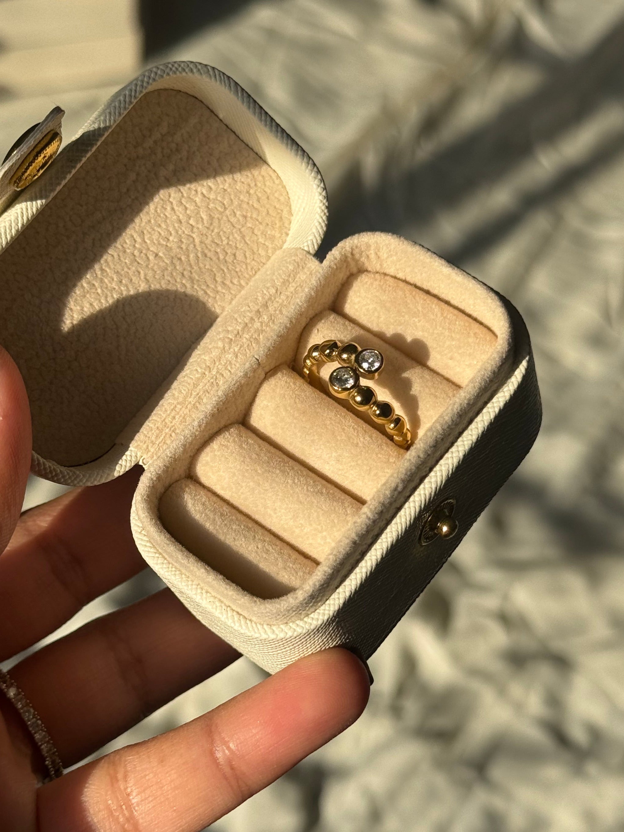 Diamond Gold Beads Ring