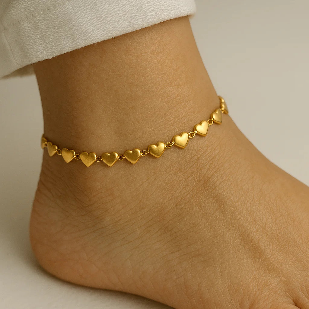 Gold Heart Anklet