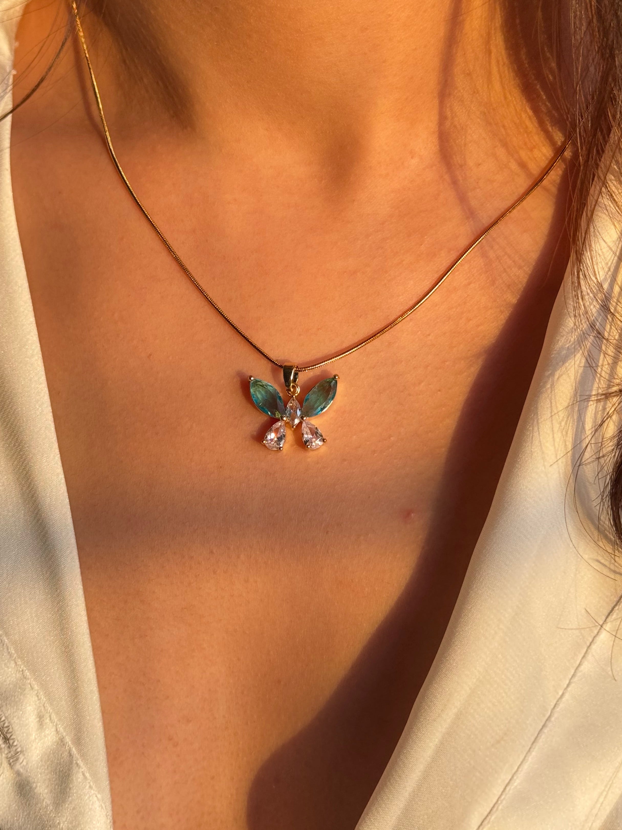 Blue Butterfly Necklace