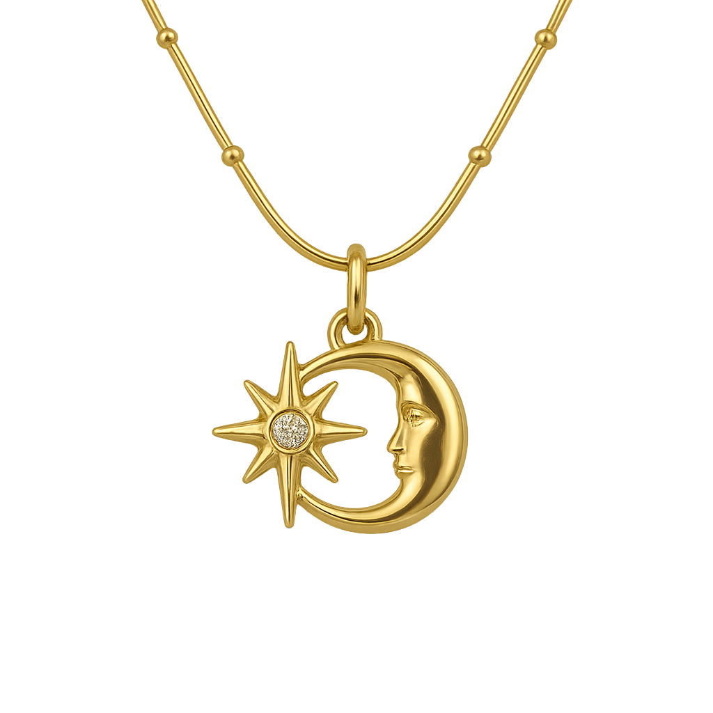 Moon star necklace