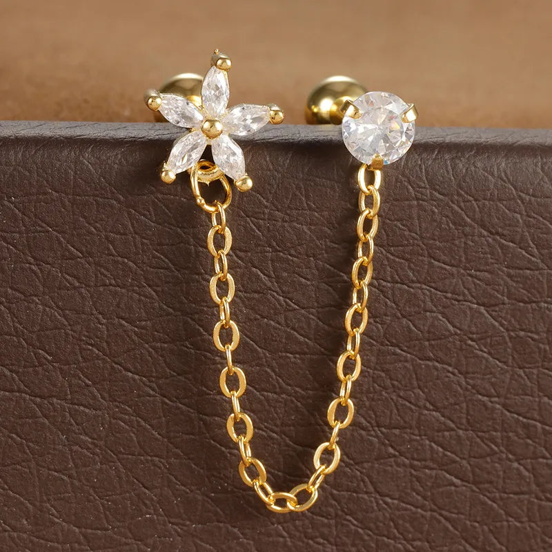 Flower Diamond piercings