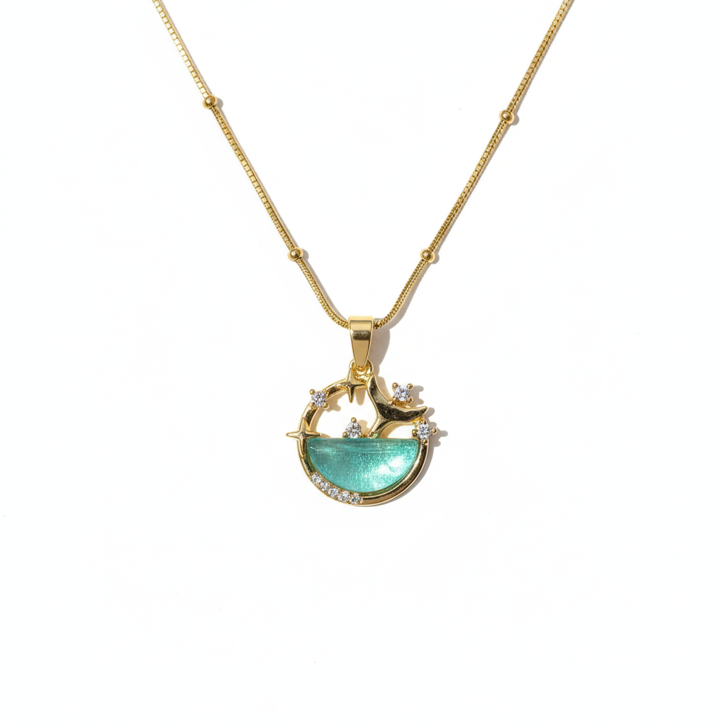 Ocean dolphin tail necklace