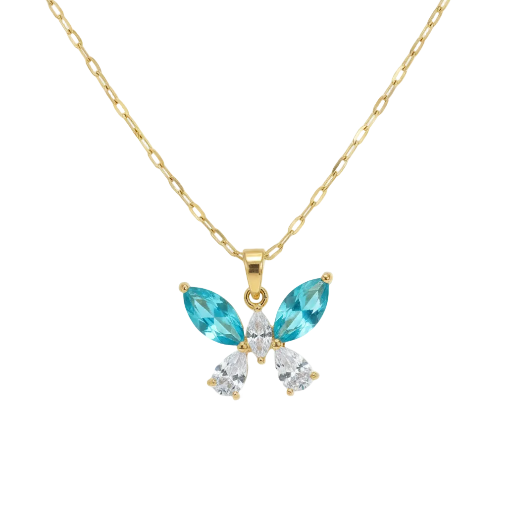 Blue Butterfly Necklace