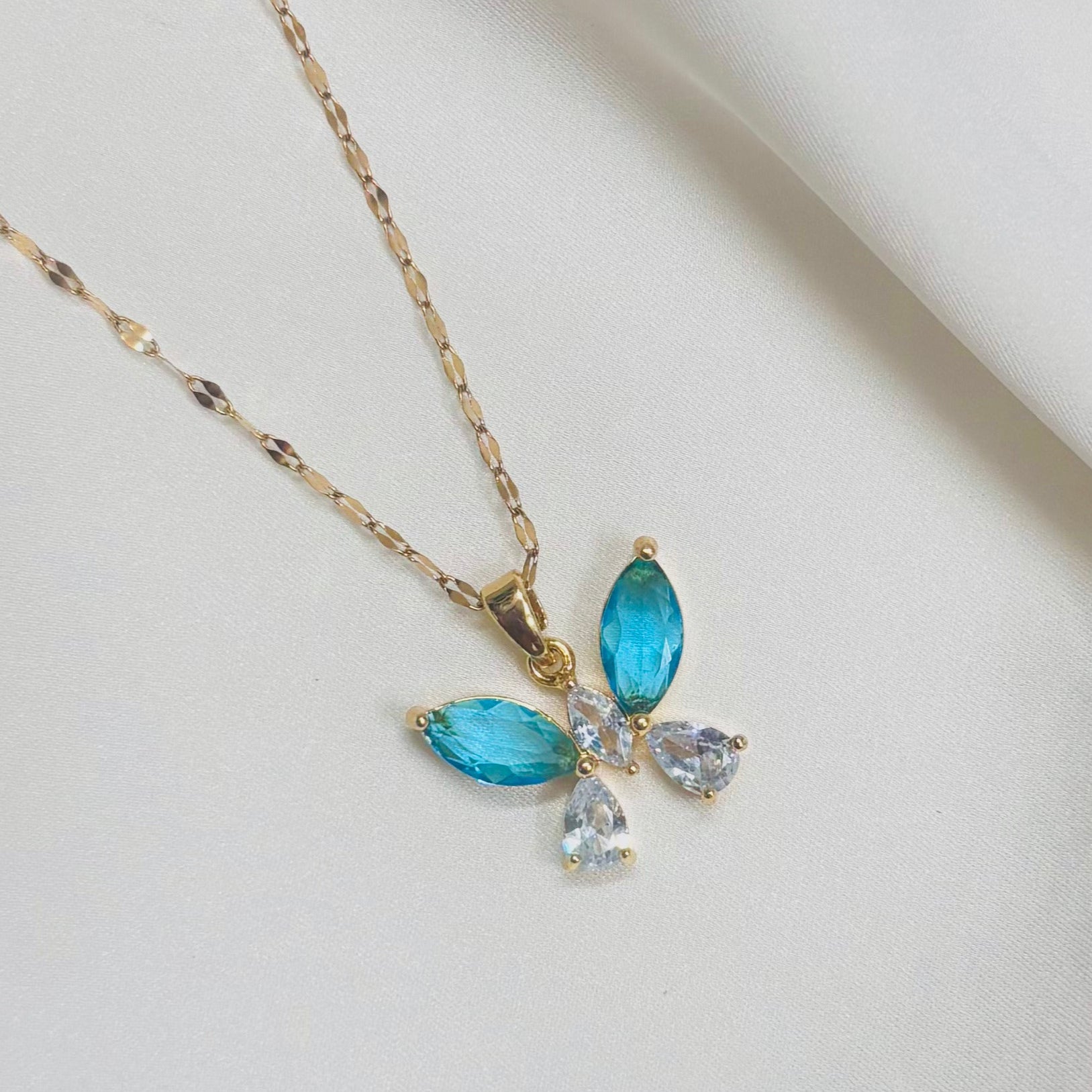 Blue Butterfly Necklace