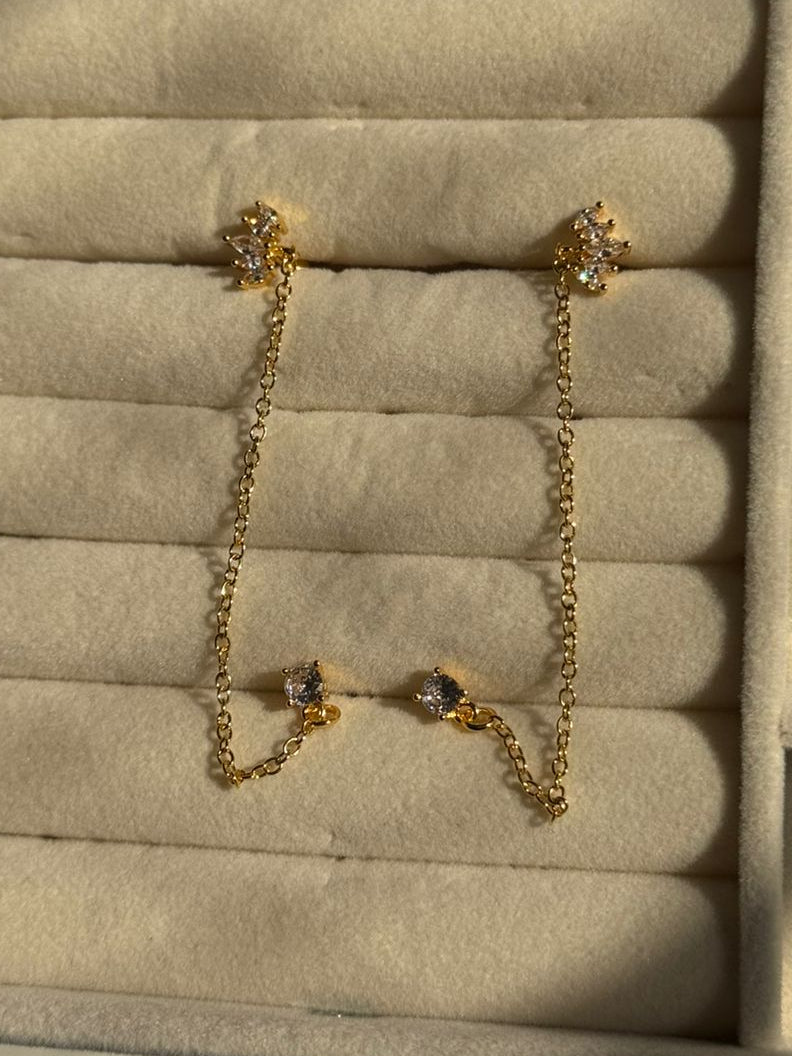 Layer Leaf diamond  Piercing (Pair)